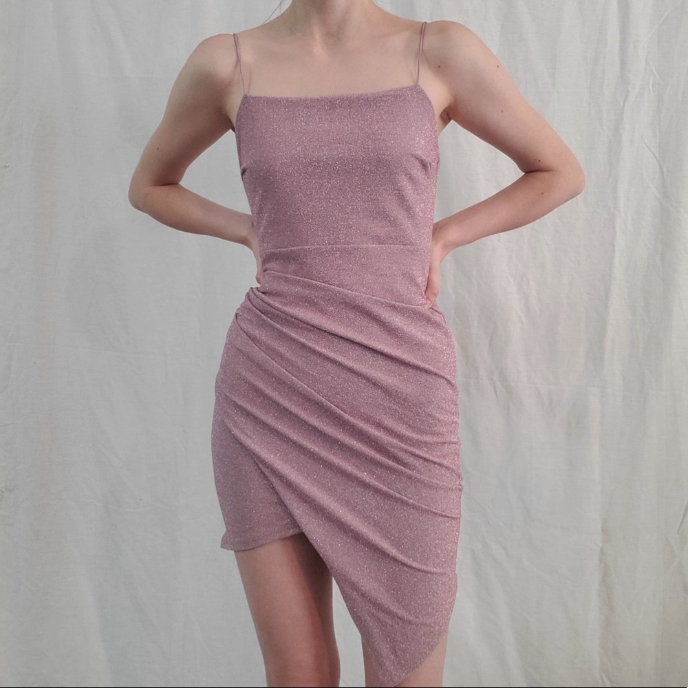 pink purple sparkly Windsor fitted  party dress
